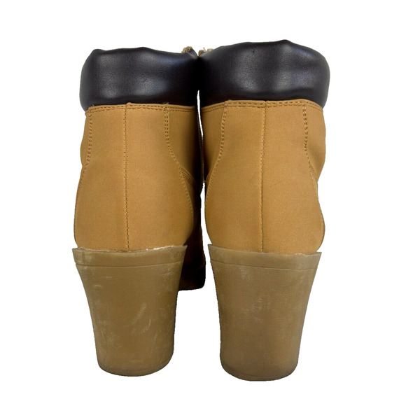 ZIGI Soho Womens Kiana Fashion Combat Lace Up Boot Size 6 Tan Wheat Chunky Heel - Picture 7 of 13